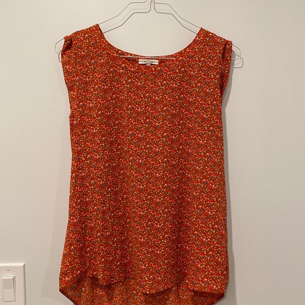 Floral Red Sleeveless Top